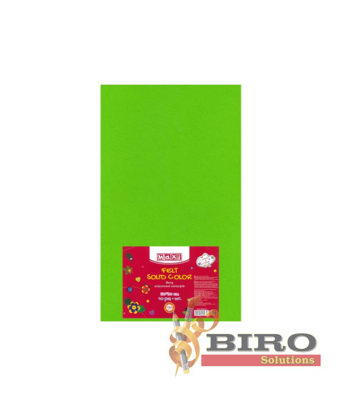 Fetru, 50x30cm, 180g/m2, verde neon, 10 foi, MAXI